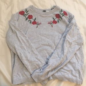 Grey long sleeve with roses